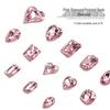 Heart & Square Shaped Nail Art Rhinestones, Peach & Transparent, 10 Pieces