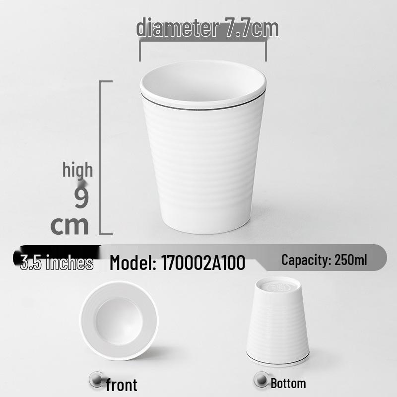 Drop-Proof Melamine Resin Cup - White Porcelain-Style Plastic Tea Cup for Restaurants & Hotels