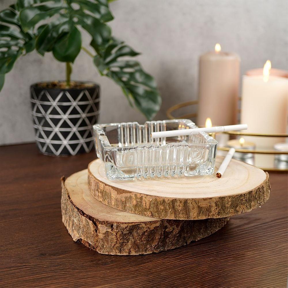 Square Glass Ashtray 10.5x10.5x3.5 Cm