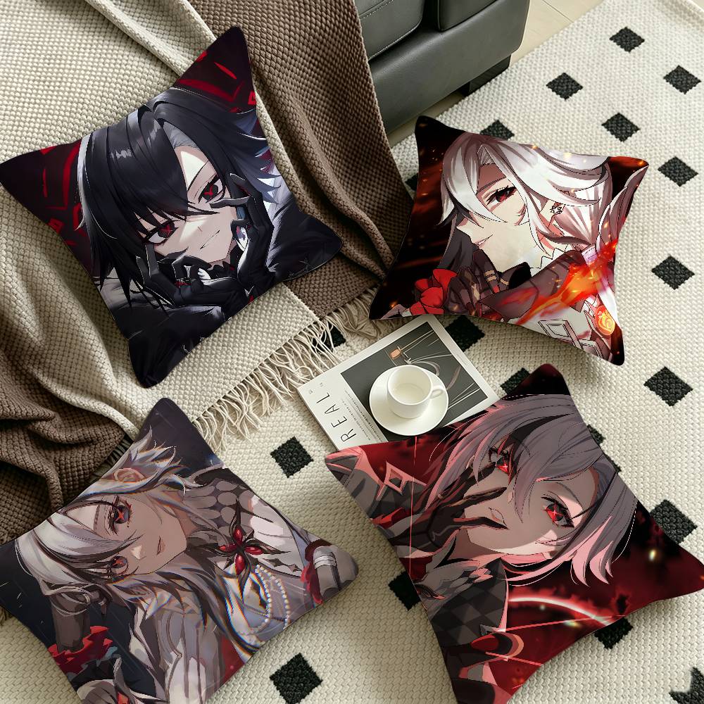 Creative Game Genshin Impact Cute Arlecchino Pillow Anime Pillow Sofa Bed Head Pillow Cover Cushion Cover x cm Fashion