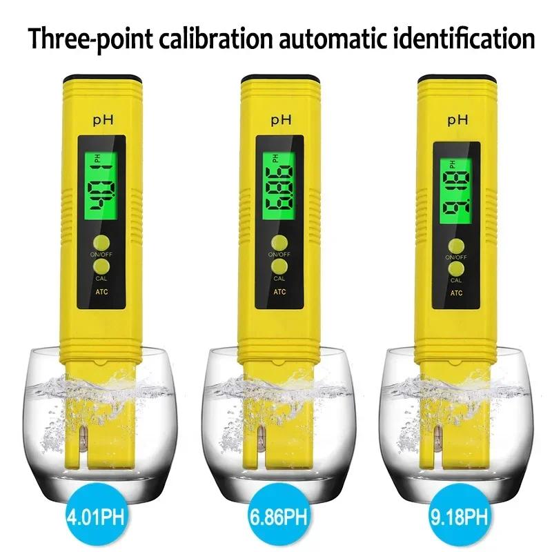 Portable Digital PH Tester - 0.01 Precision LCD Display for Pool Aquarium Water Quality Meter