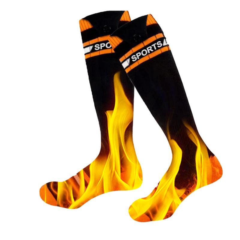 Beheizte Socken Wiederaufladbar USB Elektrisch Beheizte Socken Warme Baumwollsocke Langes Strumpf mit 3 Heizstufen Unisex Winterwärmer