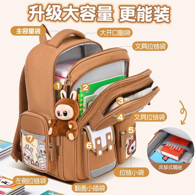 School bag new school bag for girls, primary school students, one or two boys, light children's spine care to reduce the burden