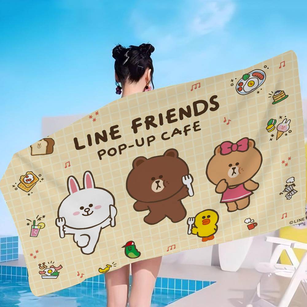 Classic Cartoon L-LINE F-FRIENDS Beach Towel Colorful Bath Towels For Girl Microfiber Quick Dry Sand Free Beach Gym Pool