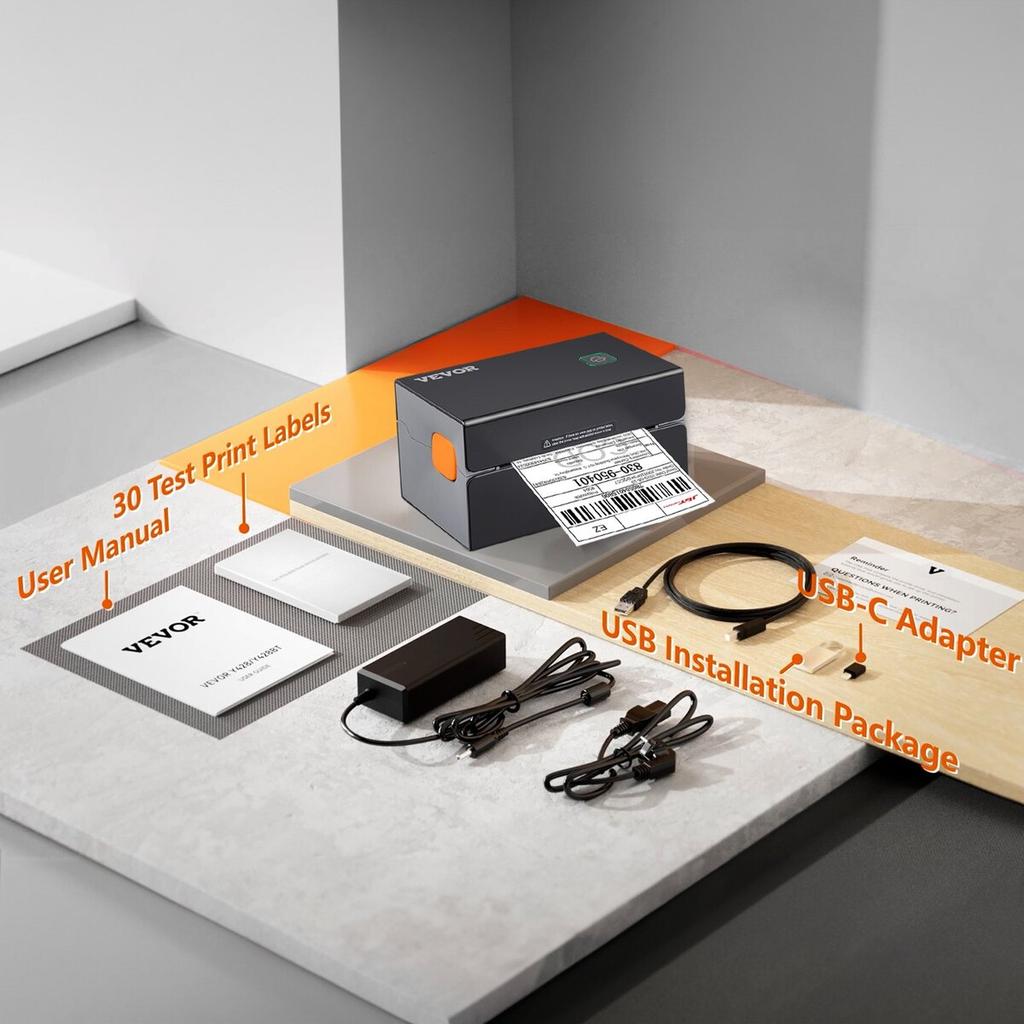 Thermal Label Printer, 300DPI for 4x6 Mailing Packages, Bluetooth & Automatic Label Recognition, Support Windows/MacOS/Linux/Chromebook/Android/IOS,