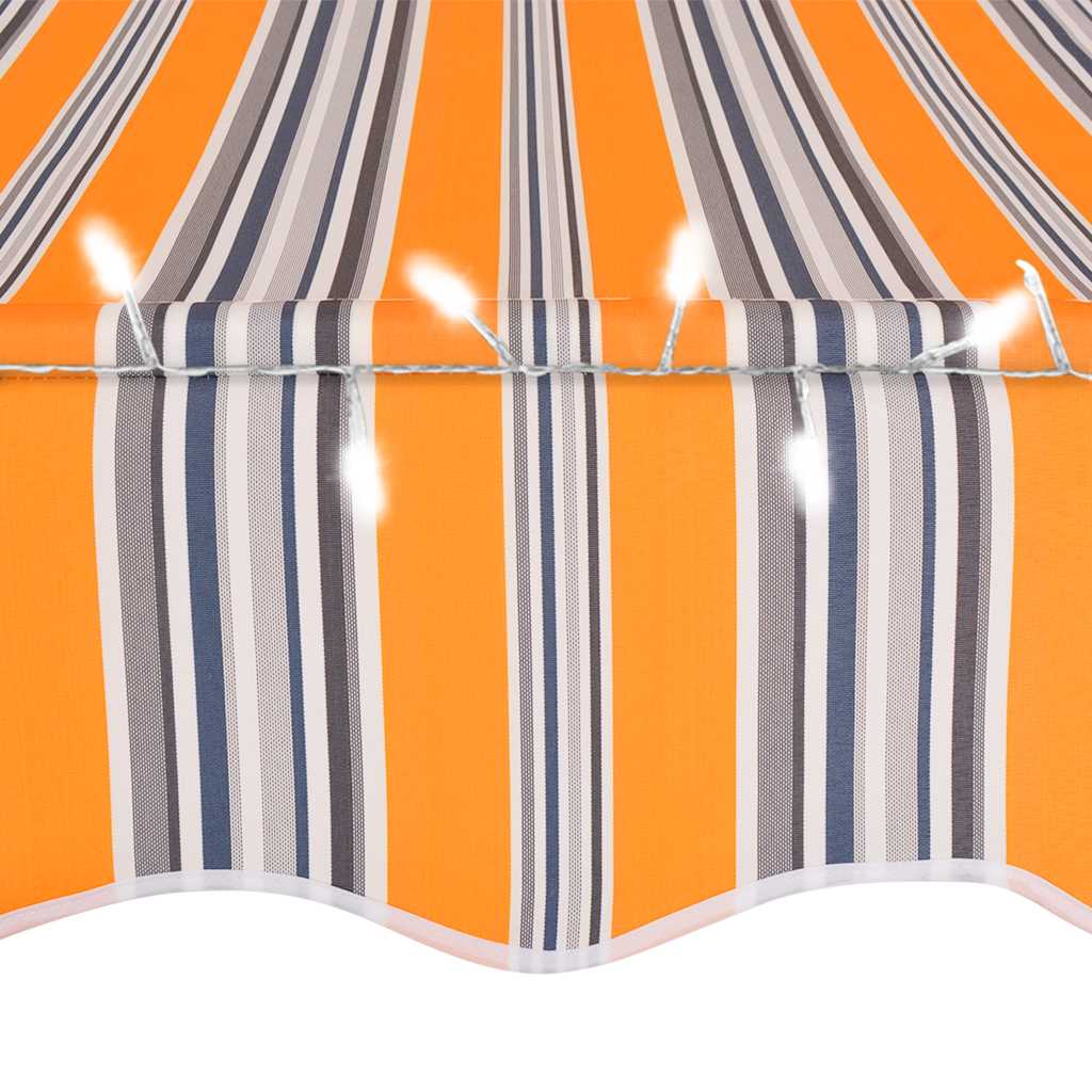 Vidaxl Ręcznie Zwijana Markiza Z Led, 300 Cm, Żółto-Niebieska