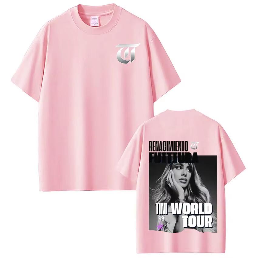 Singer TINI STOESSEL Futtura Album 2026 Tour Tees Men Women Vintage Tshirt pure Cotton Streetwear Fan Gifts Shortsleeved top