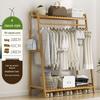 Bamboo Floor-Standing Clothes Rack & Wardrobe Organizer