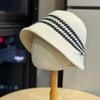 New Bucket Hat Women's Autumn and Winter Color Knitted Hollow Basin Hat Fashionable Versatile Sunshade Sun Protection Hat Outdoor Travel