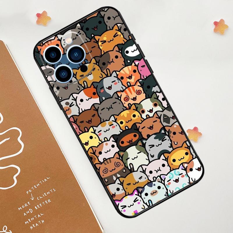 Funny Cute Cats Case For Apple iPhone 12 13 Mini 11 14 15 16 Pro Max Plus X XR XS Max Coque