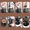 MERMOO YILAN Stovetop Espresso Maker, 6 Cups, 300ml, Black, Aluminum, Moka Pot, Outdoor Coffee Maker, Espresso Machine