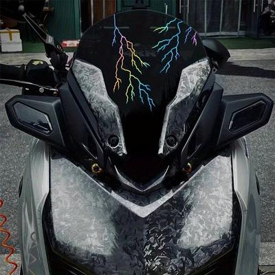 1 Stück Crack Lightning Kreativer Motorradaufkleber für DIY Motorrad Verkleidung Vorne Tank Helm Vinyl Aufkleber Roller Dekoration