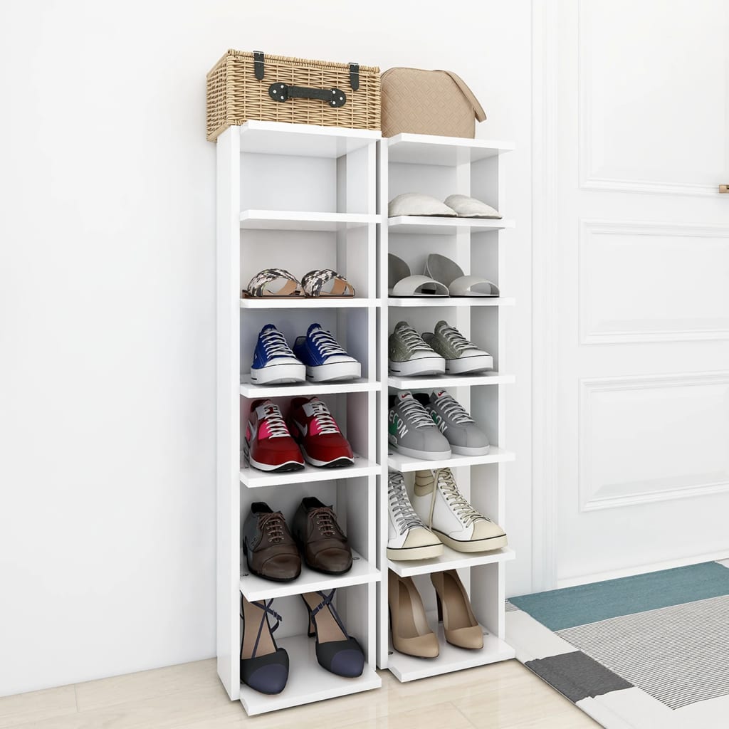 Stehender Schuhschrank für den Eingangsbereich, 2-teiliges Set, Ausstellungsregal, 27,5x27x102 cm