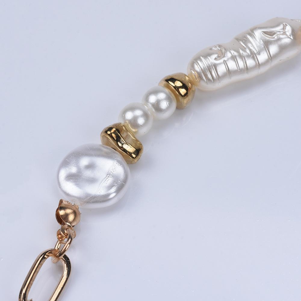 Simple Pearl Necklace, Fashionable Exaggerated Large Gold Chain, Versatile Metal Neck Chain, Personalized Collarbone Chain