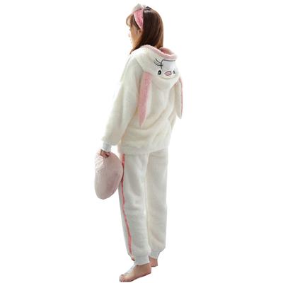 [SYitong] Women's Long-Sleeved Pajamas, Top and Bottom Set, Fluffy, Cute Winter Loungewear, Soft, Warm, Insulating Pajamas, Adult Size, Coral Fleece,