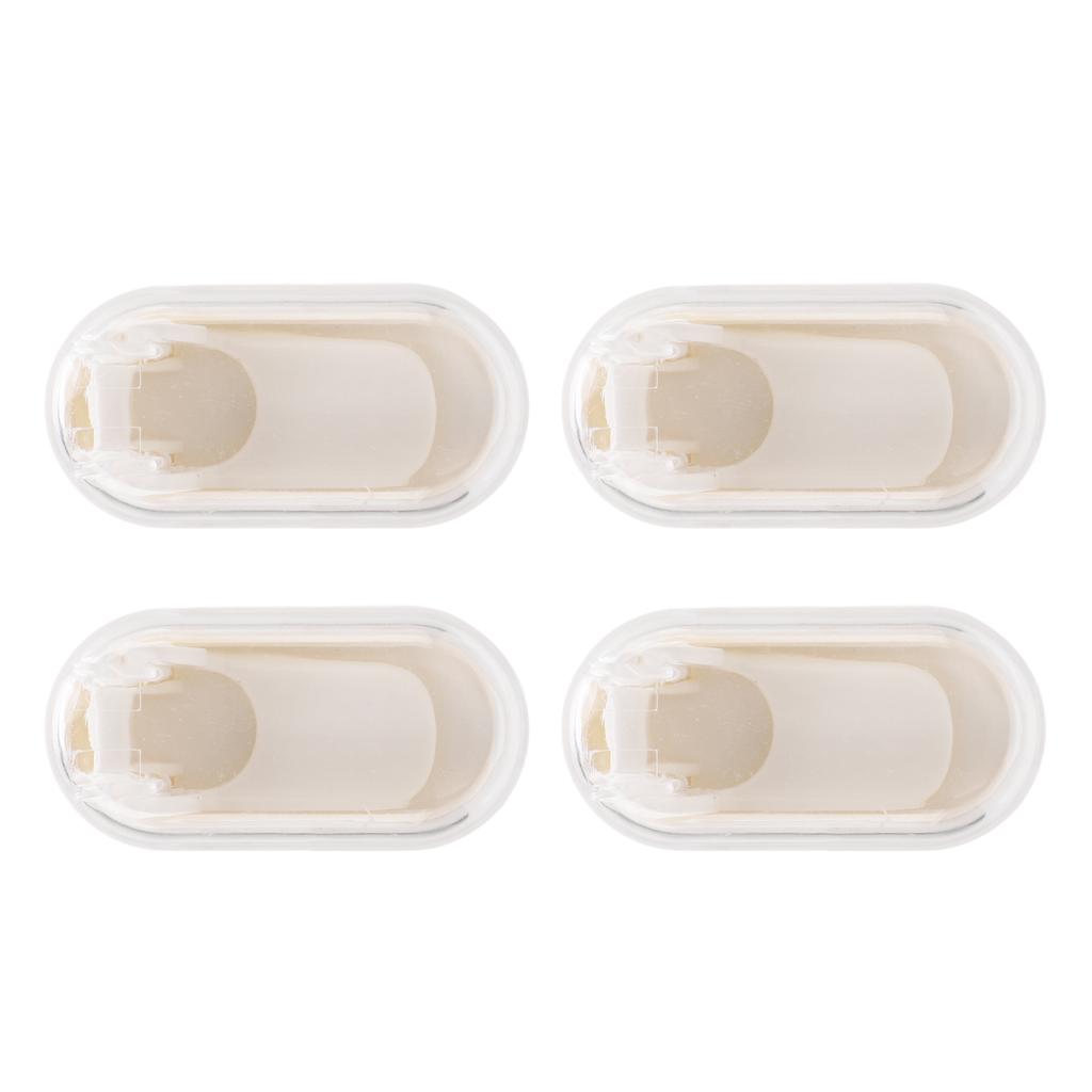 4pcs Wall Mounted Tooth Brush Case Clear Non Punched Self Adhesive Hanging Tooth Brush Cover Cap for