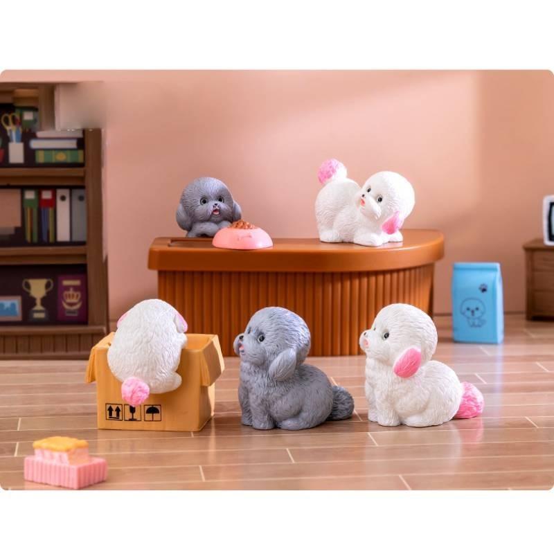 Adorable Miniature Dog Figurine Cute Resin Craft Desk Accessories Diy Decor