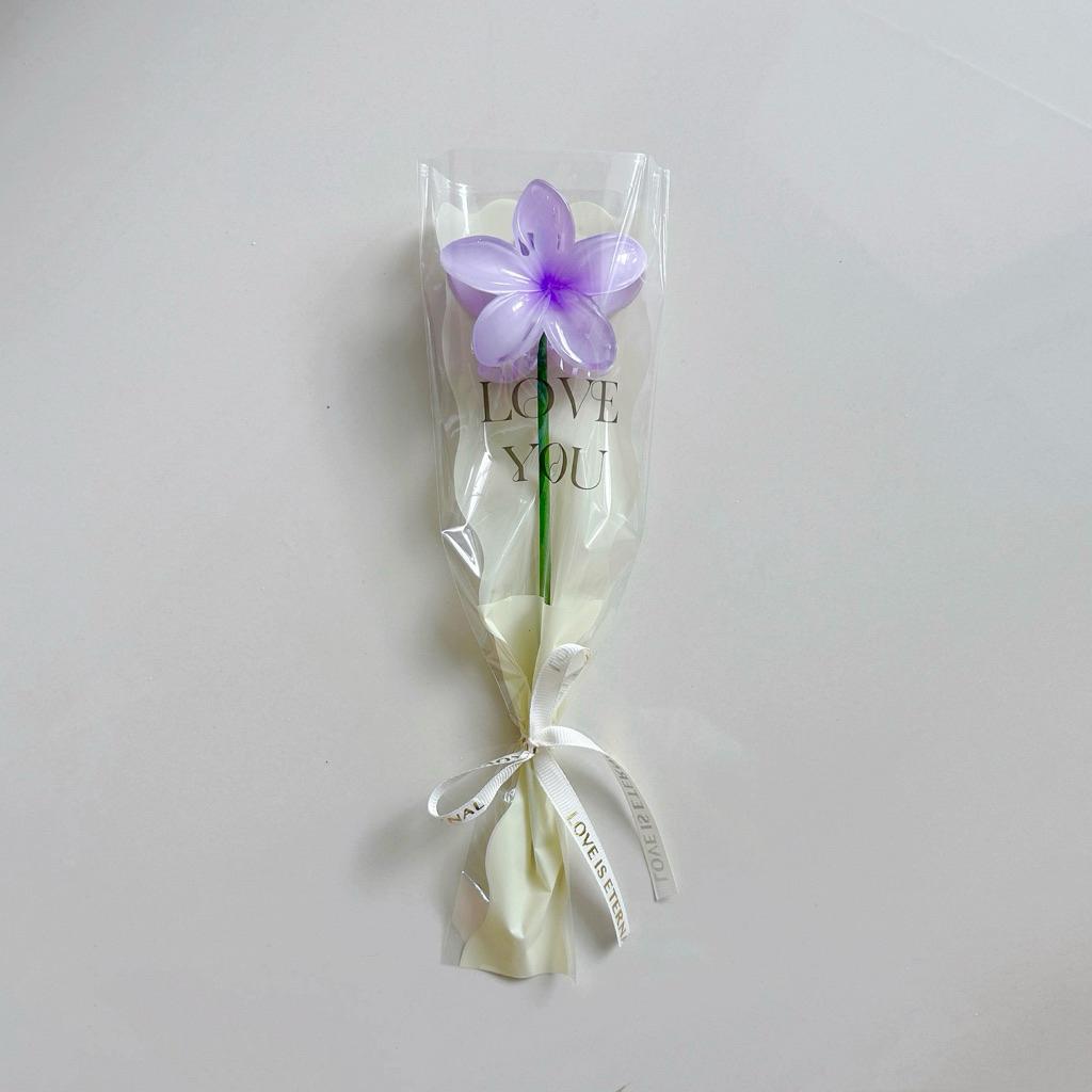 Plumeria Flower Fake Eternal Flower Gifts Plastic Egg Flower Hair Claw Clip Bouquet Party Gifts Graduation Mother'S Day Gift