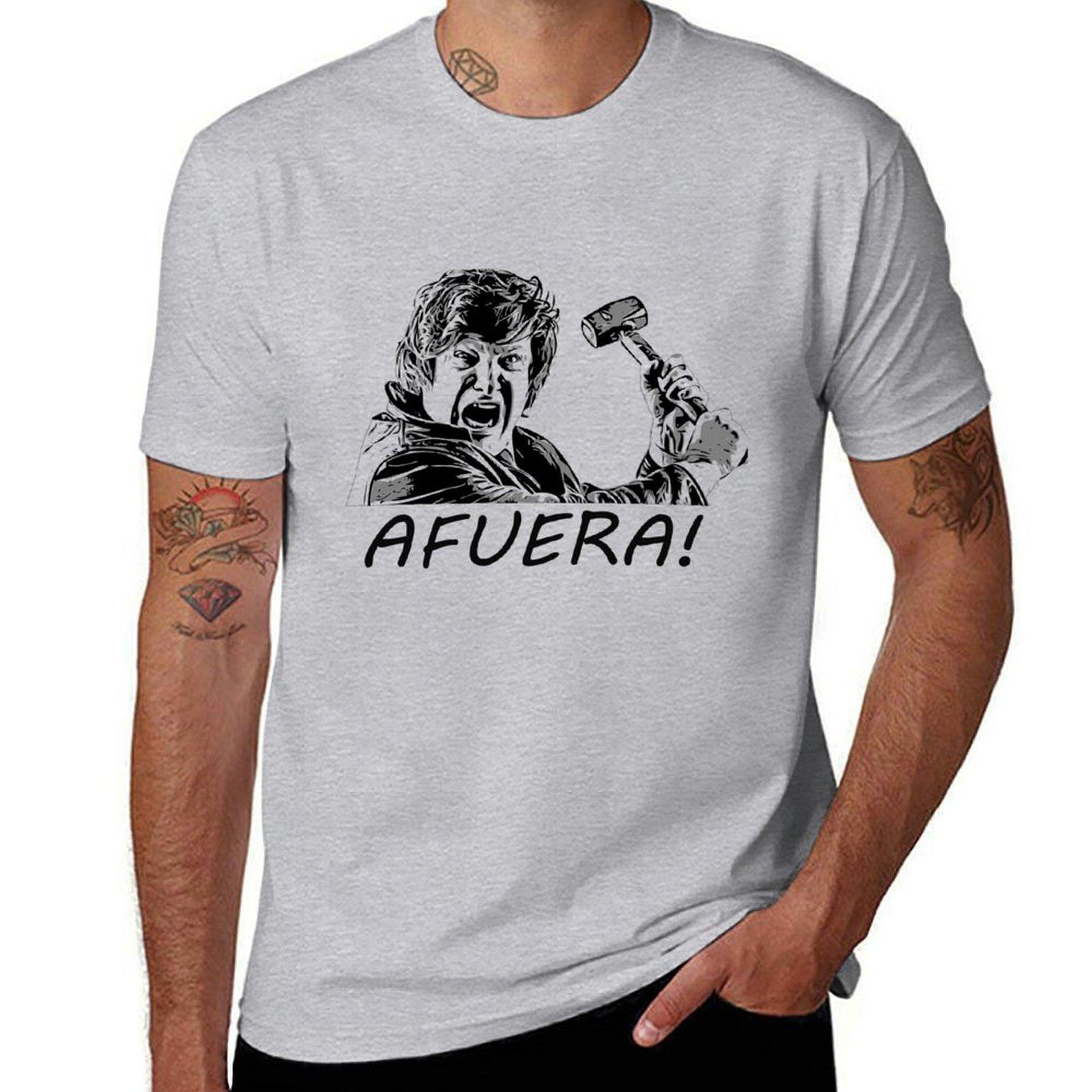 Javier Milei Afuera Tshirt Short sleeve tee oversizeds summer top mens t shirt S