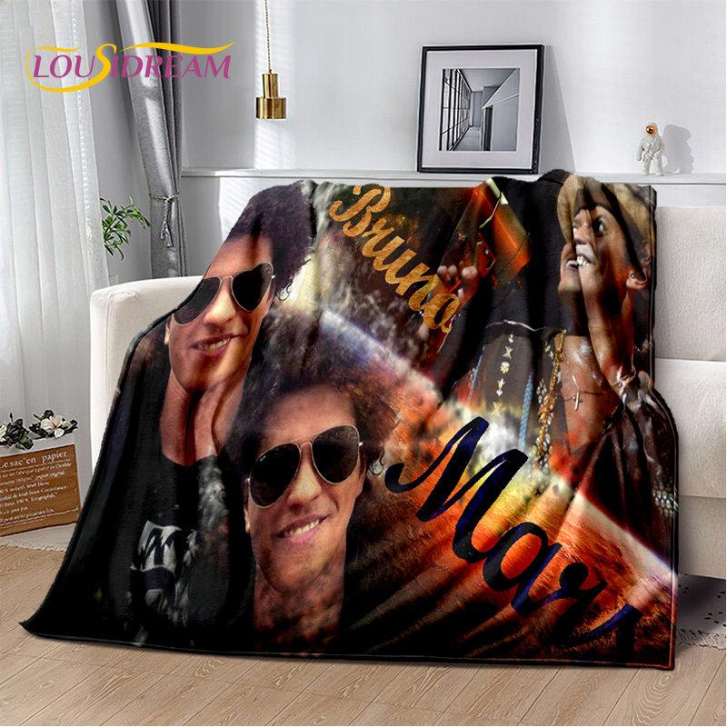 3D HD Bruno Mars Sänger Star Weiche Plüschdecke, Flanelldecke Überwurfdecke für Wohnzimmer Schlafzimmer Bett Sofa Picknick Abdeckung Kinder