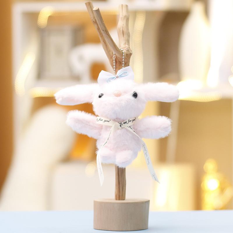 

Adorable Pink Cartoon Rabbit Stuffed Animal With With Bow Decoration For Girls And Teens рожевий