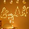 Weihnachts-LED-Licht Schneeflocke Weihnachtsmann Hängend Batteriebetrieben Fensterdekoration für Zuhause Weihnachten Neujahr