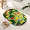 VIKAMA Fresh Flower Synthetic Cashmere Carpet Soft Absorbent Bathroom Floor Mat Shower Entrance Door Mat Bedroom Decor