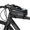 Bike Top Tube Bag with EVA Hard Shell Waterproof Front Frame Mount with Clear Window for Phone Storage Compatible with Most Bicycle Models