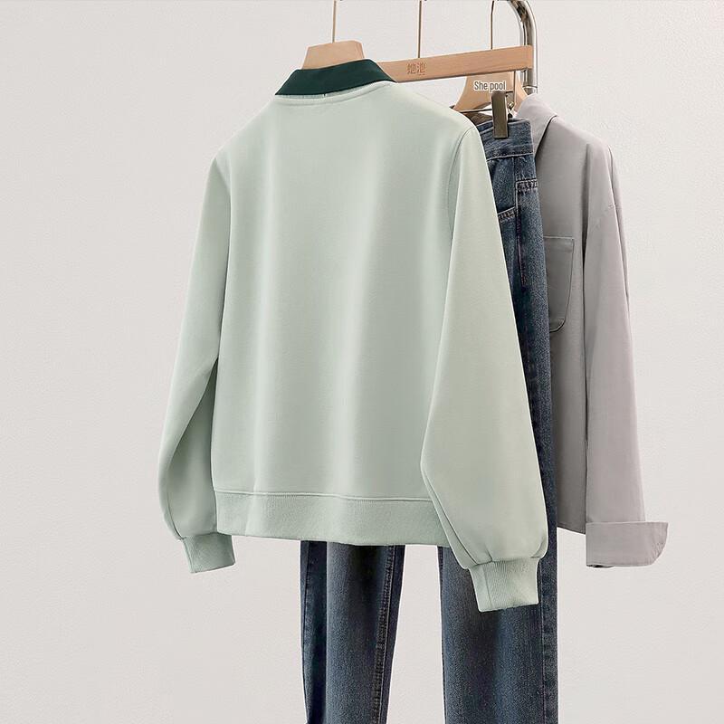 Tachi Women's Academy Style Color-block Lapel Sweatshirt