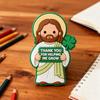 4 Pcs St. Patrick's Day Little Jesus Figurines Thank You for Helping Me Grow Tiny Jesus Figures Religious Gifts for Desktop Mantel Shelf Home Decor