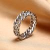 Ring Men, Stainless Steel Miami Chain Ring, Thick Cuban Friendship Chainrings for Men Women Band Jewelry