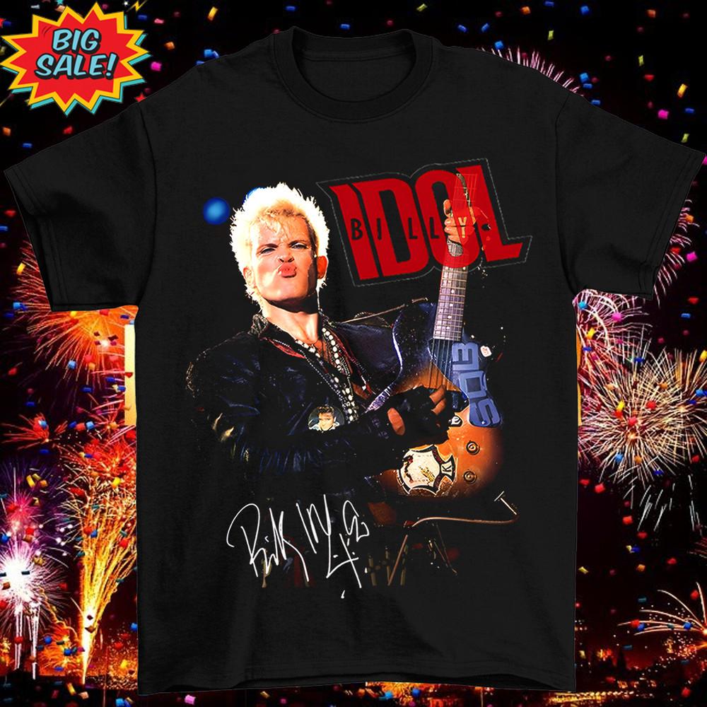 

Vintage Singer Billy Idol T Shirt Black Signature All Size S-4XL Men II541 - BSS Unisex T-Shirt XXXL
