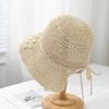 Summer Hats For Women Rope Bow Sun Hat Female Folding Sunshade Fisherman Cap Female Beach Accessories Seaside Sunscreen Sunhat