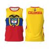 Colombia Bandiera Uomo Pallacanestro Sport Corsa Fitness Multifunzione Senza Maniche T-shirt Esclusiva Nome Personalizzato Numero