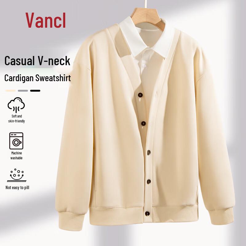 

Мужской кардиган-худи VANCL с V-образным вырезом, свободного кроя, из плотного материала 3XL