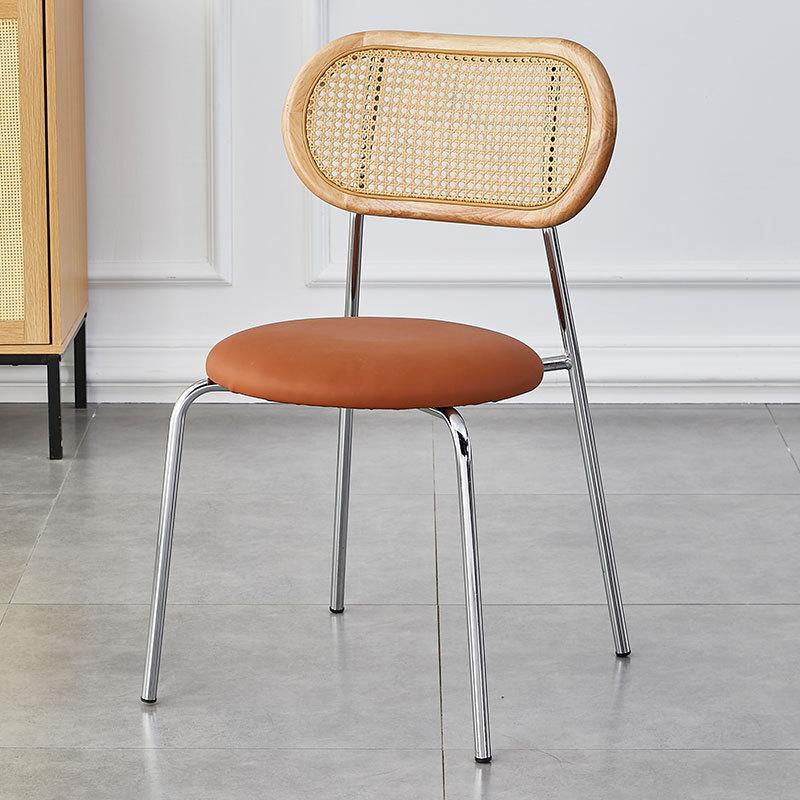 Modern Minimalist Solid Wood Backrest Dining Chairs Home Restaurants Office Rattan Woven Chairs
