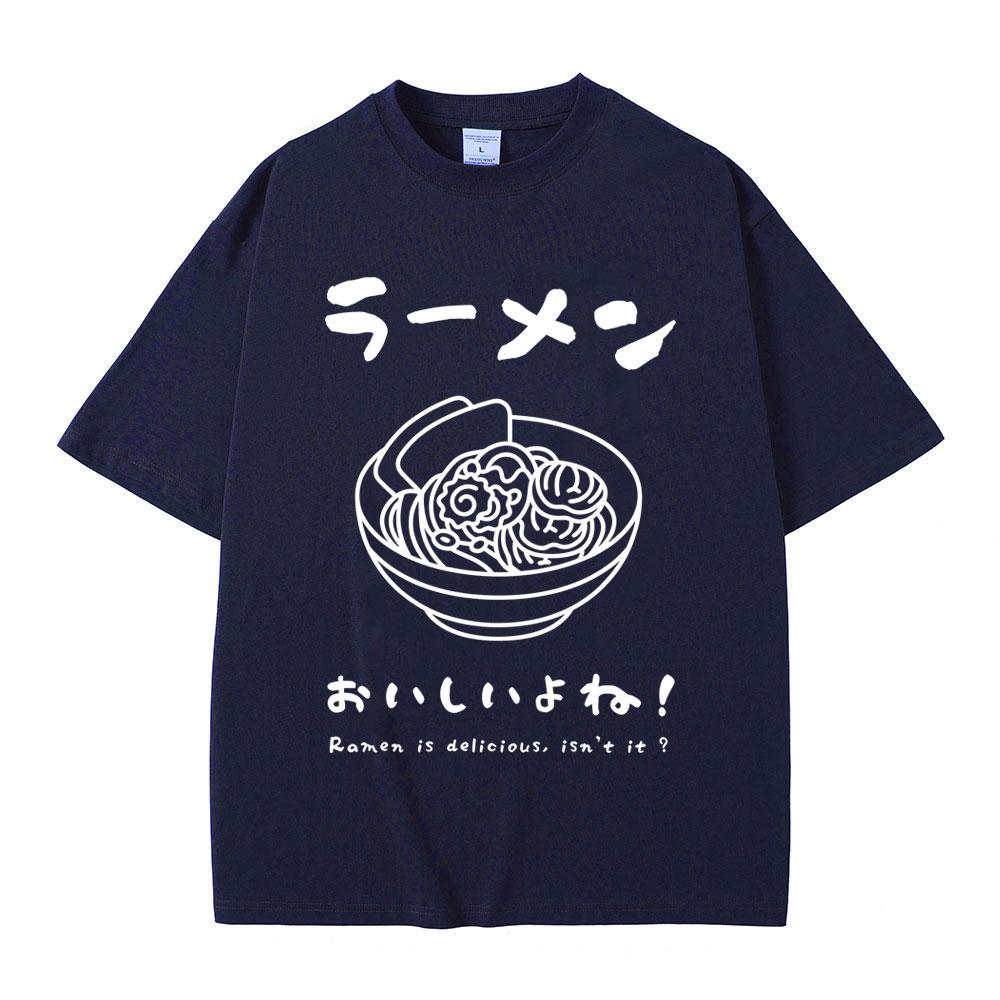

RaUnisex T Shirt Food Lover Kawaii Japanese Style Streetwear Foodie Noodle Tshirt Unisex Women Cotton Oversized Short Sleeve Tshirts 3XL