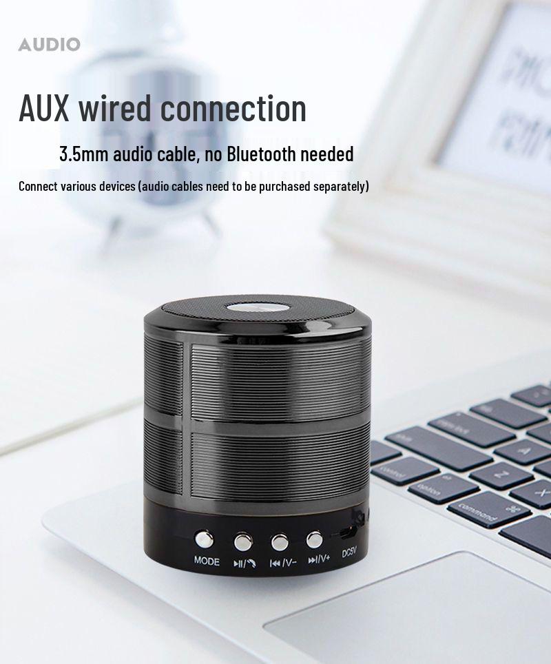 Portable Bluetooth Speaker with Shocking Bass and Card Slot - WS-887