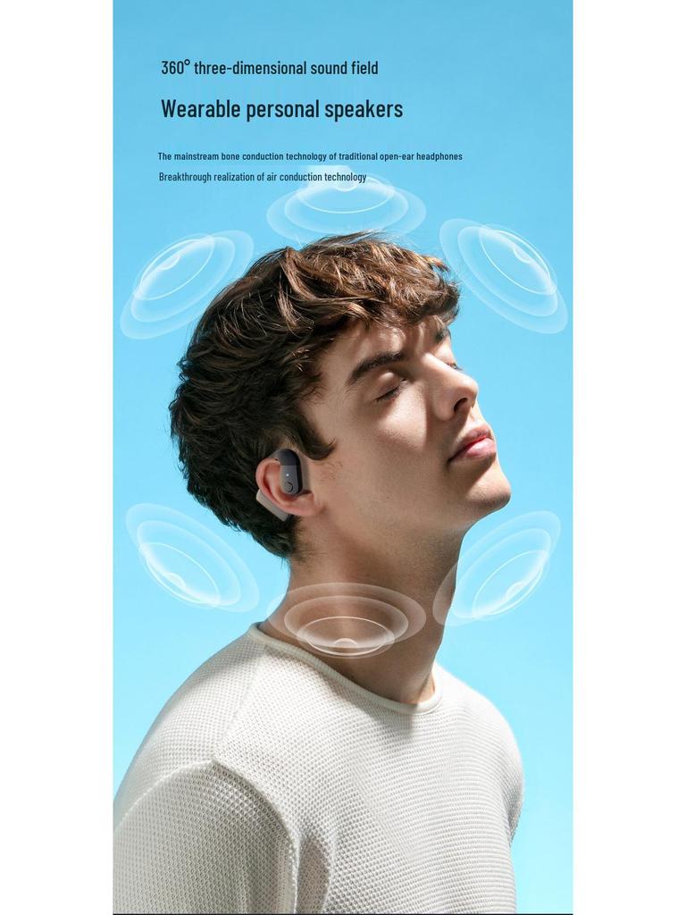Universal Left/Right Ear-Hook Wireless Bluetooth In-Ear Headphones for Sports, Running, Driving, Cycling, and Food Delivery.