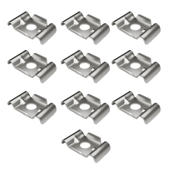 

10 шт. соединительных зажимов, нержавеющие, устойчивые к коррозии, простые в установке соединители для панелей забора с винтами, металлические соединительные зажимы A