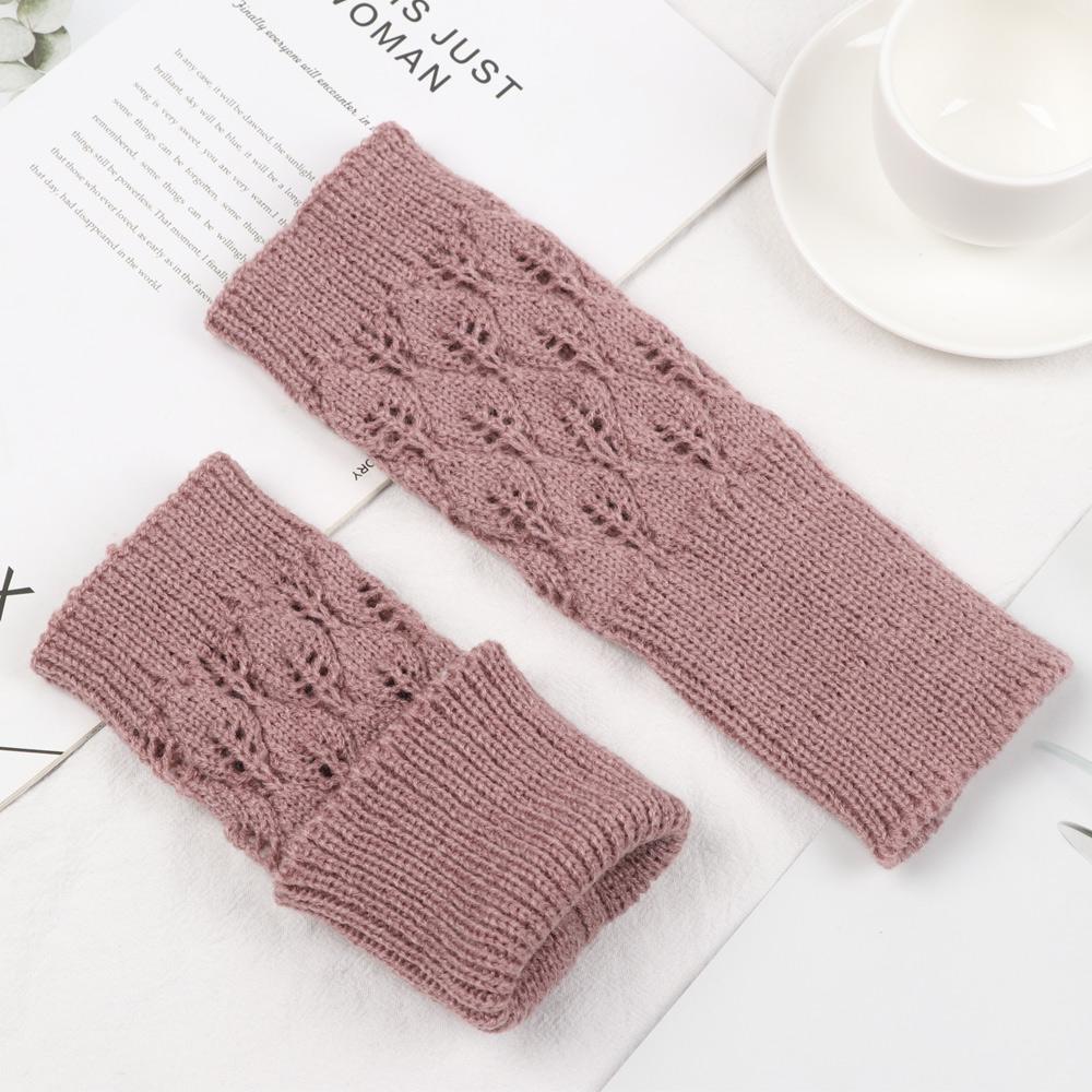 Protable Fingerless Wool Wrist Gloves Half Mitten Exposed Finger Knitted Wool Glove