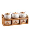 Ceramic Seasoning Jar Set with Wave Pattern