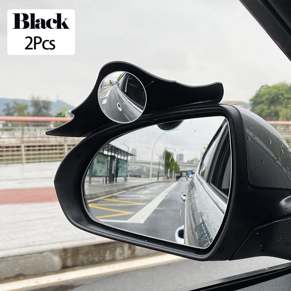 2Pcs 360 Rotatable Car Blind Spot Mirror And Rain Eyebrow Auto Parking Safety Auxiliary Mirror Accessories