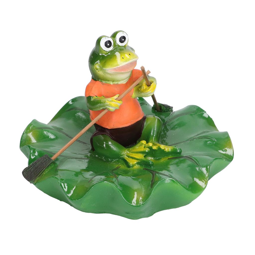 Simulation Resin Floating Lotus Leaf Frogs Ornament Fish Pond Fountain Landscape Decor