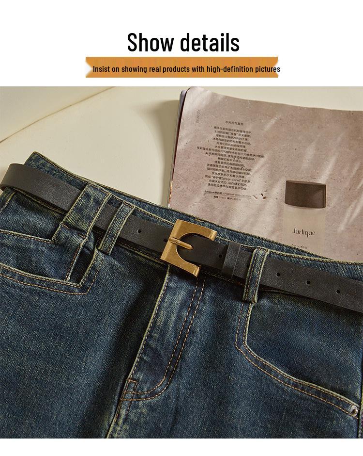 Women's High Waist Frayed Denim A-line Skirt - Retro Slimming, Flaw-Covering Design for Spring & Autumn 2026
