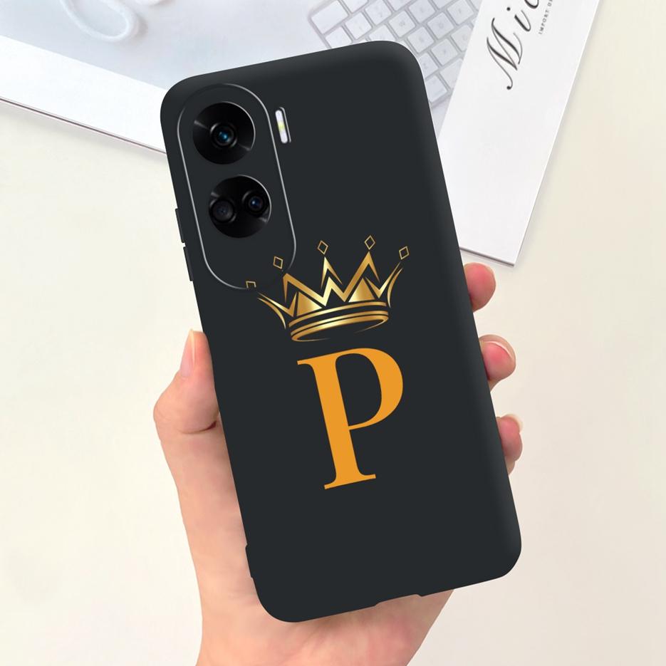 For Honor 90 Lite Case CRT-NX1 Cute Crown Letters Cover For Honor 90 Pro Honor90 Lite Soft Silicone Phone Case For Honor 90 Bags