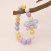 Colorful Acrylic Beaded Bracelet with Bowknot Charm for Girls