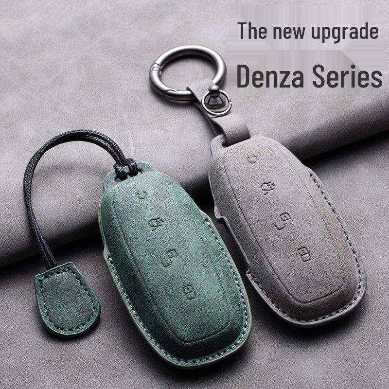 BYD D9 Key Cover for 23 Models - N7 Lamb Wool Leather EV, DM-i Buckle, Cross-Border Compatible