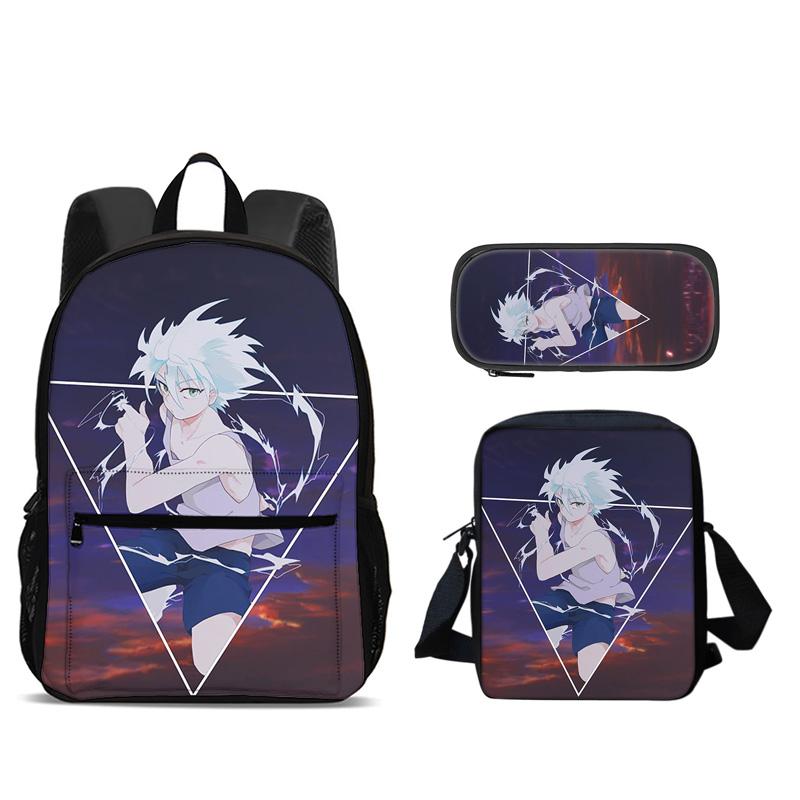 HUNTER × HUNTER Backpack Pen Bag Shoulder Bag 3Pcs Set Anime Printed Kindergarten Boys and Girls New Large Capacity Lightweight