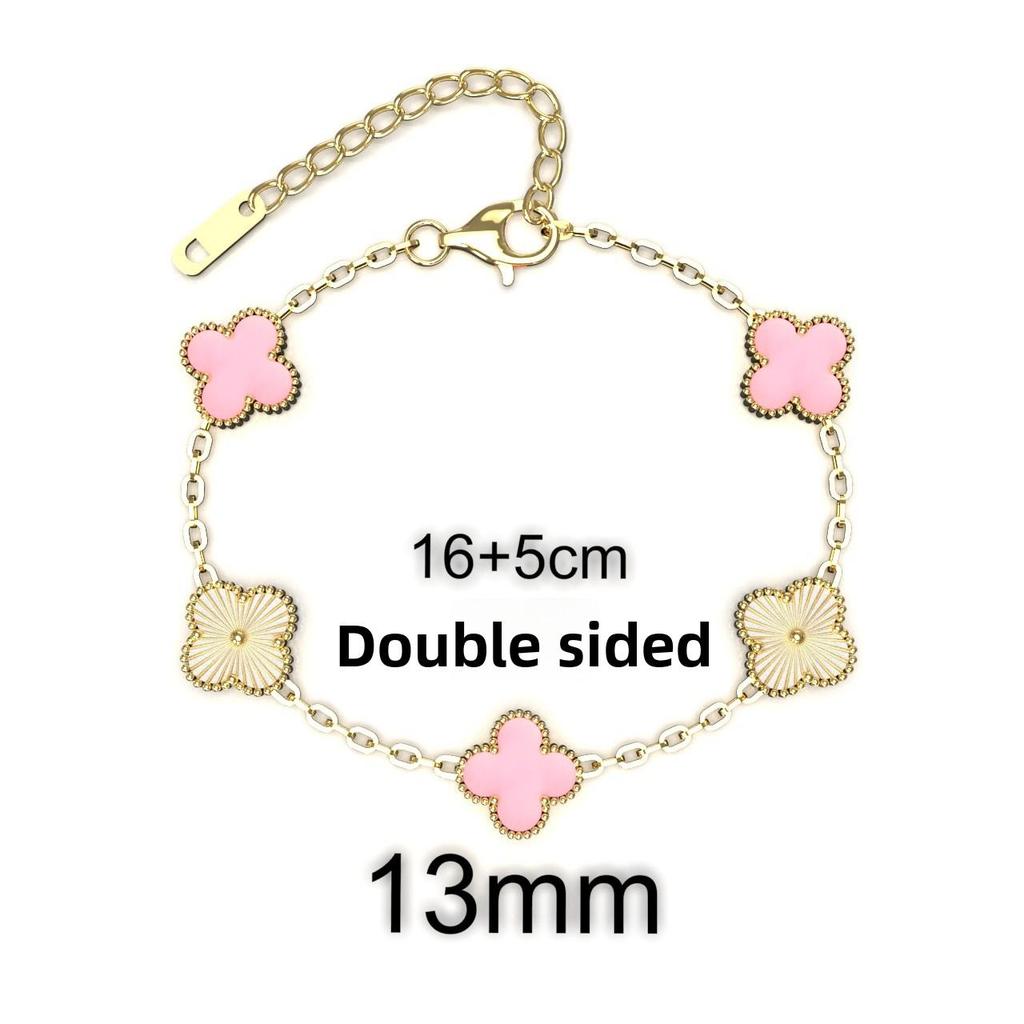 13MM Titanium Steel Four-leaf Clover Bracelet Small Fresh Fashion Petals 18K Does Not Lose Color Ladies Bracelet